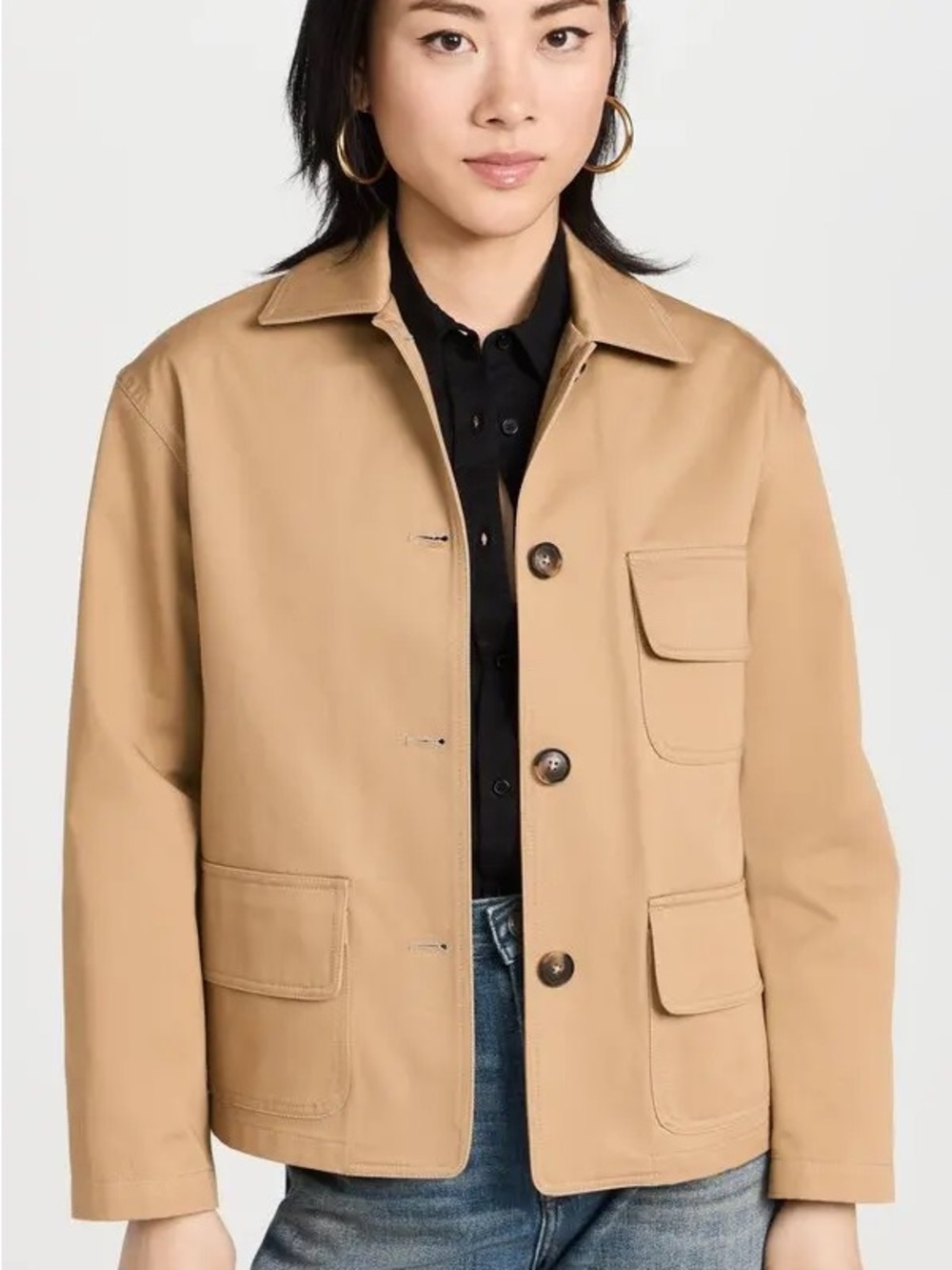 Nili Lotan Tan Cowan Parka Cotton Military Utility Jacket Size M